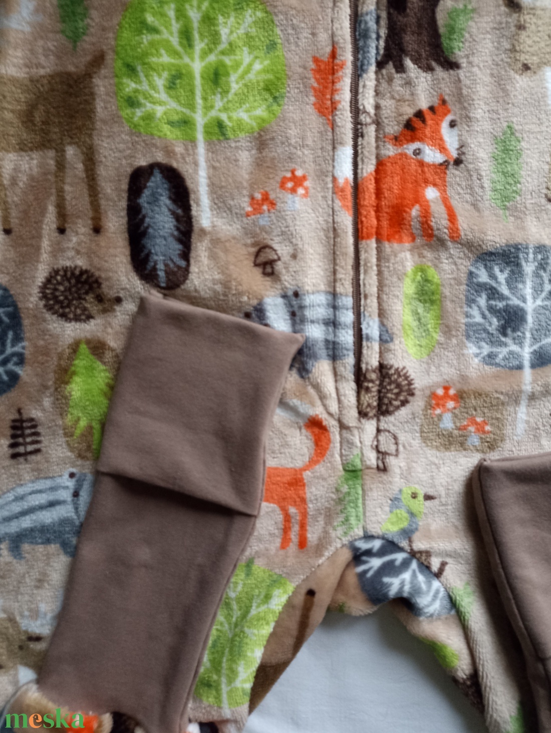 104-110-116-os őszi téli tipegő hálózsák  22-24 fok wellsoft drapp erdős - baba - mama - babaruházat - tipegőhálózsák - Meska.hu