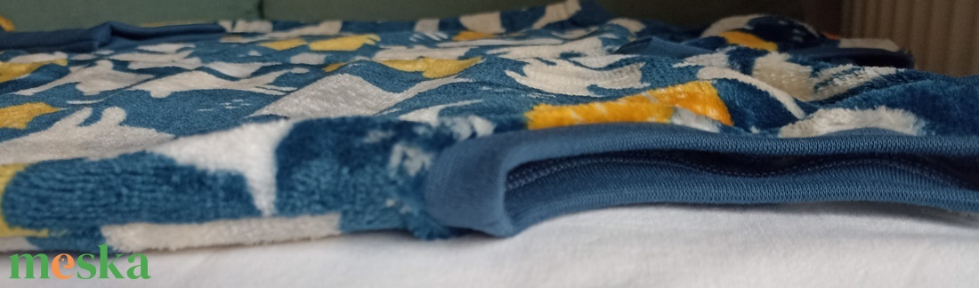 128-134-140-es Őszi téli tipegő hálózsák wellsoft 20-22 fokba kék sárga kutyás - baba - mama - babaruházat - tipegőhálózsák - Meska.hu