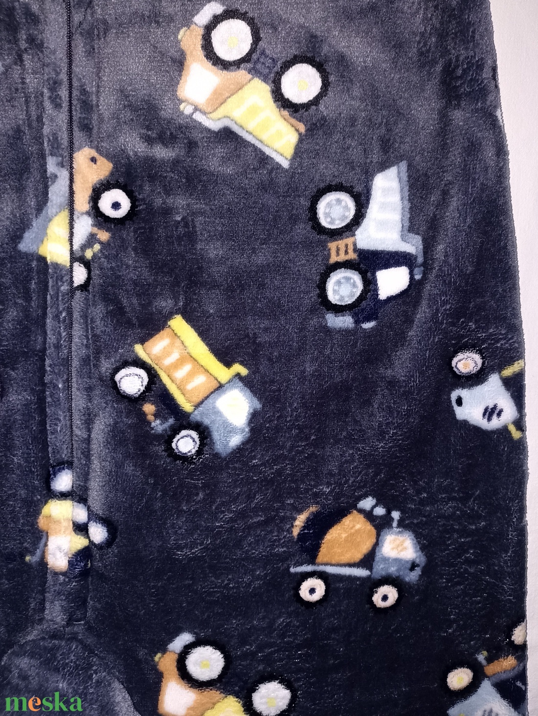 122-128-134-es Tavaszi Őszi téli tipegő hálózsák wellsoft szürke markolós munkagép - baba - mama - babaruházat - tipegőhálózsák - Meska.hu