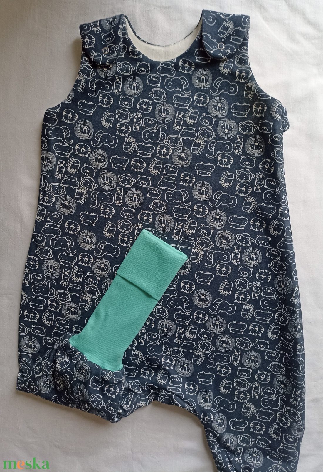 80-86-92-es őszi téli tipegő hálózsák 21-23 fokba átmeneti pamut skék állatos - baba - mama - babaruházat - tipegőhálózsák - Meska.hu