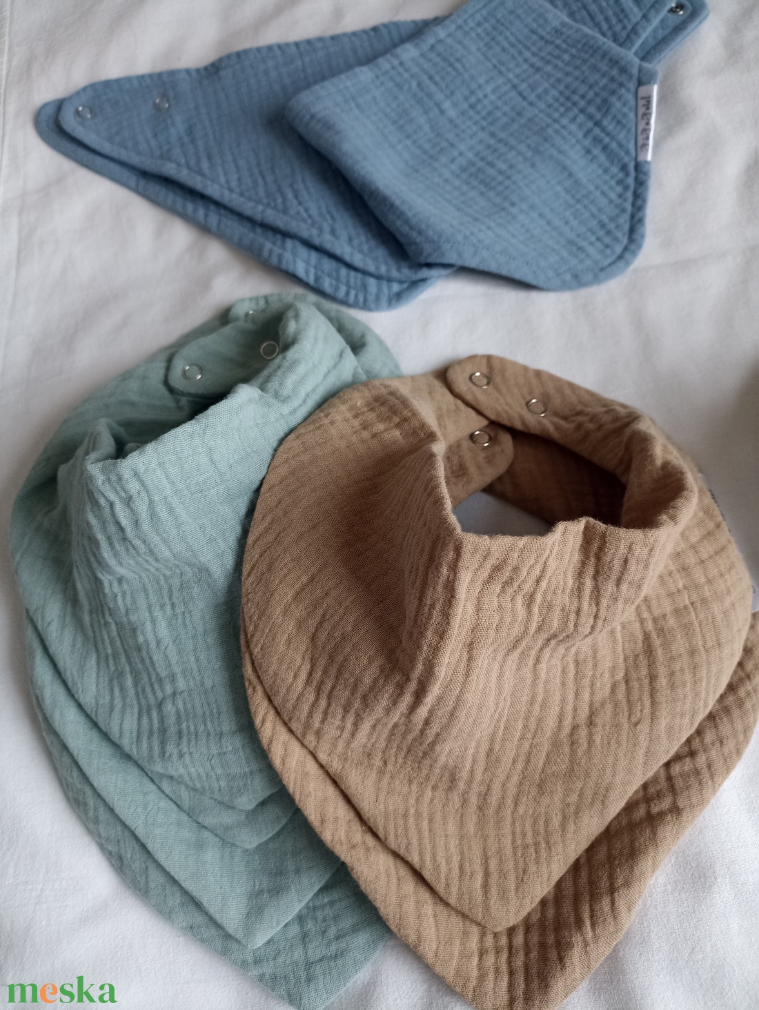 Duplagéz muszlin nyálkendő, patentos sál babáknak gyerekeknek - baba - mama - babaruházat - nyálkendő - Meska.hu