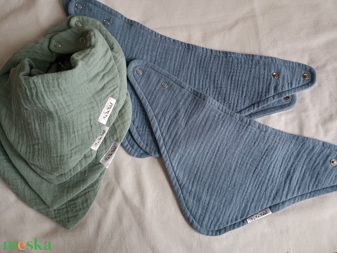 Duplagéz muszlin nyálkendő, patentos sál babáknak gyerekeknek - baba - mama - babaruházat - nyálkendő - Meska.hu