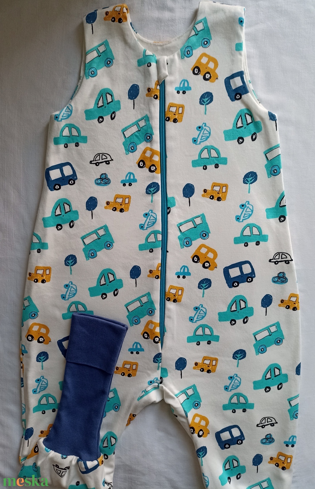 104-110-116-os tavaszi átmeneti tipegő hálózsák 21-23 fokba pamut autós - baba - mama - babaruházat - tipegőhálózsák - Meska.hu