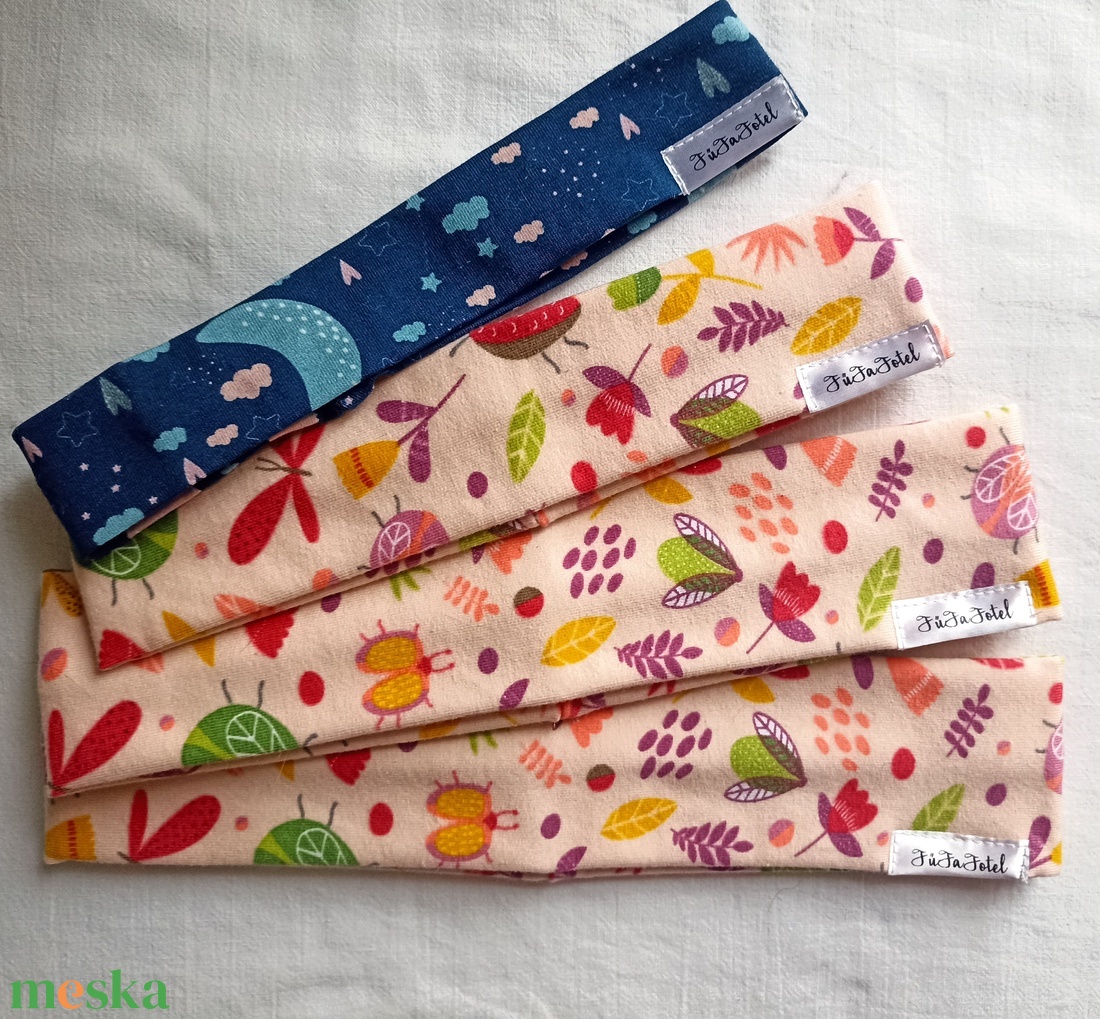 Hajpántok különböző méretekben nyári rét mintával és  - ruha & divat - hajdísz & hajcsat - hajráf & hajpánt - Meska.hu