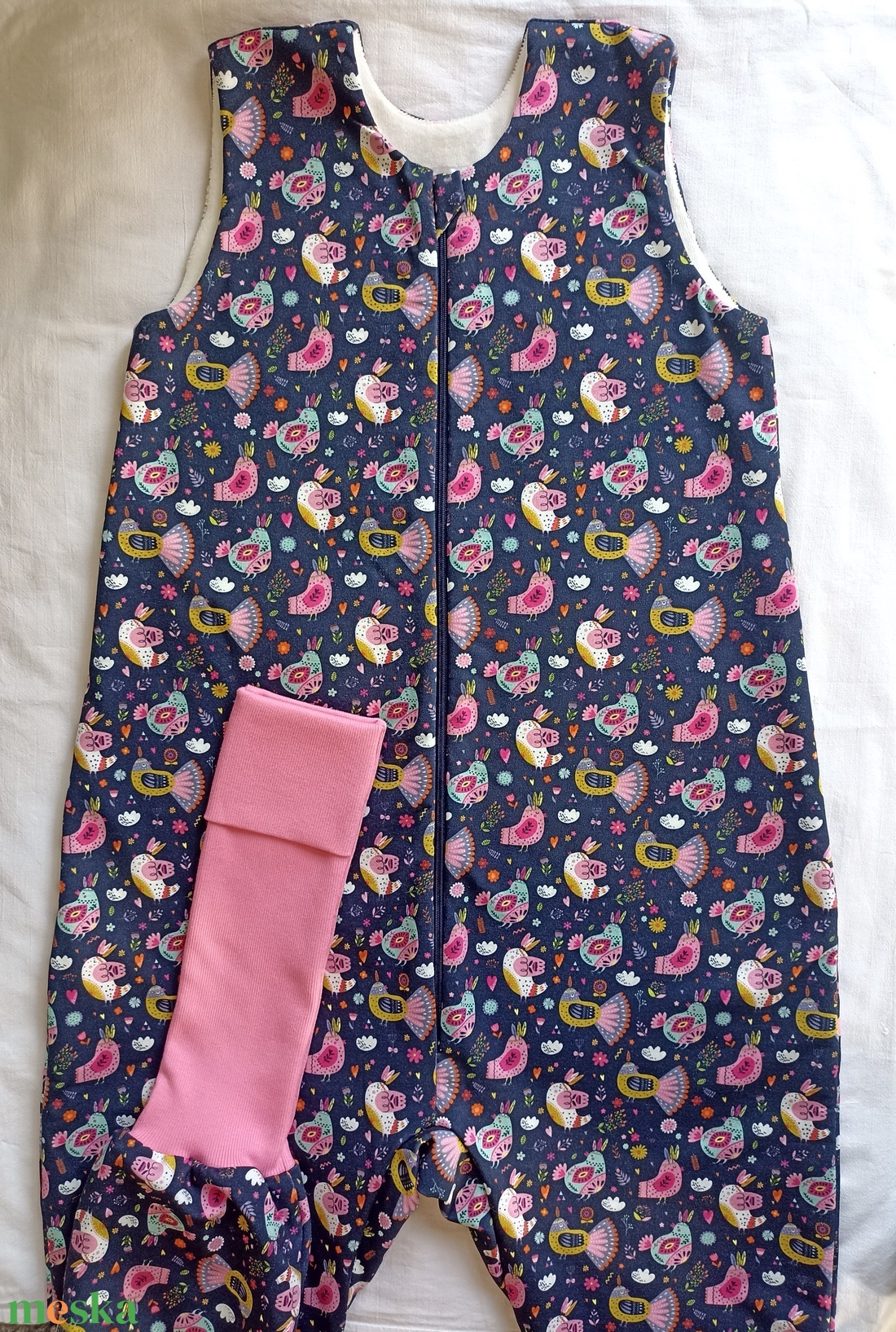 134-140-146-os Tavaszi tipegő hálózsák 21-23 fokba átmeneti pamut madárkás - baba - mama - babaruházat - tipegőhálózsák - Meska.hu