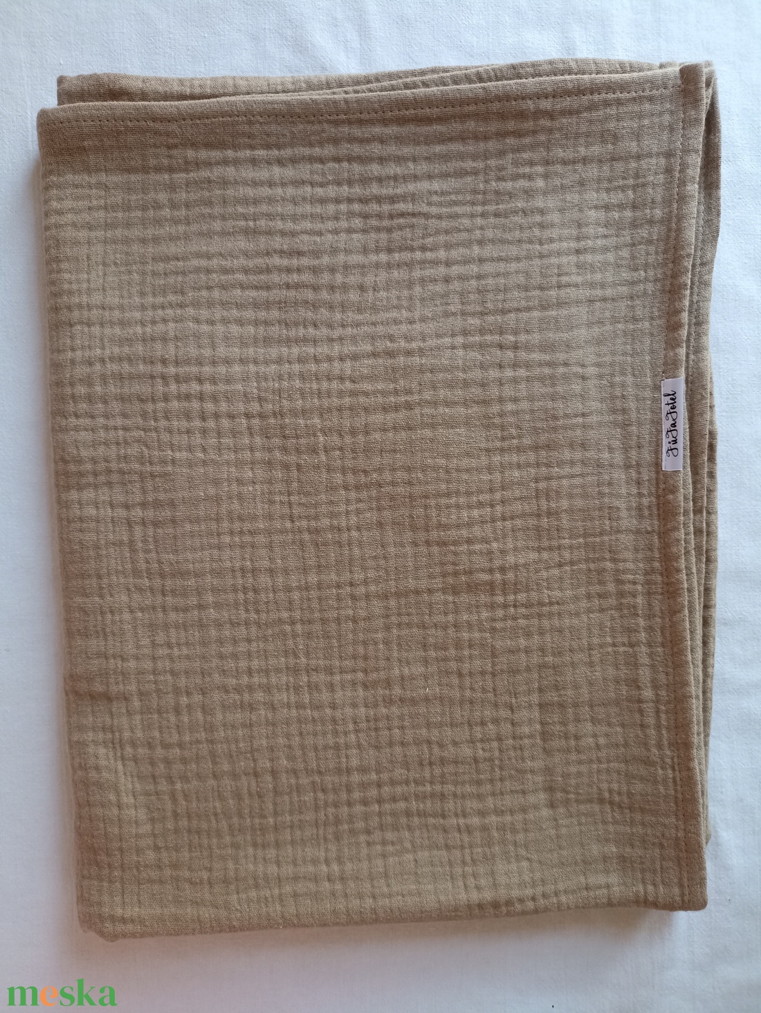 Nyári muszlin kánikula ovistakaró duplagéz gyerektakaró 100x130 cm tejeskávé - baba - mama - baba ágynemű - babatakaró, gyerek pléd - Meska.hu