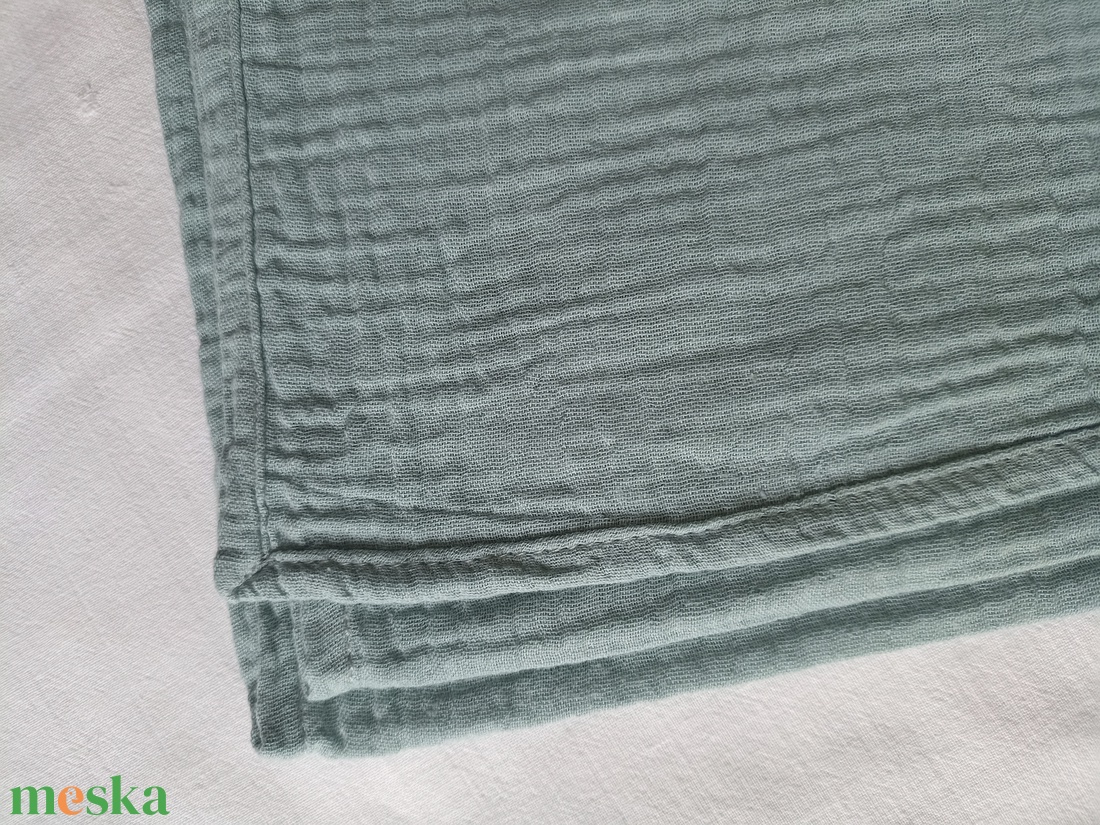 Nyári muszlin ovistakaró 100x130 cm kánikula duplagéz gyerektakaró  zsálya - baba - mama - baba ágynemű - babatakaró, gyerek pléd - Meska.hu