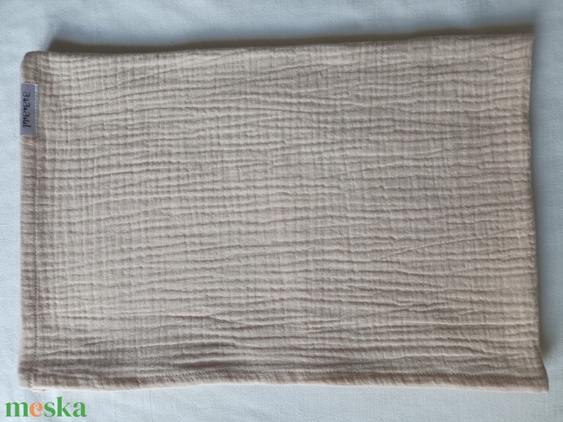 Nyári muszlin babatakaró kánikula duplagéz gyerektakaró 70x90 cm drapp - baba - mama - baba ágynemű - babatakaró, gyerek pléd - Meska.hu