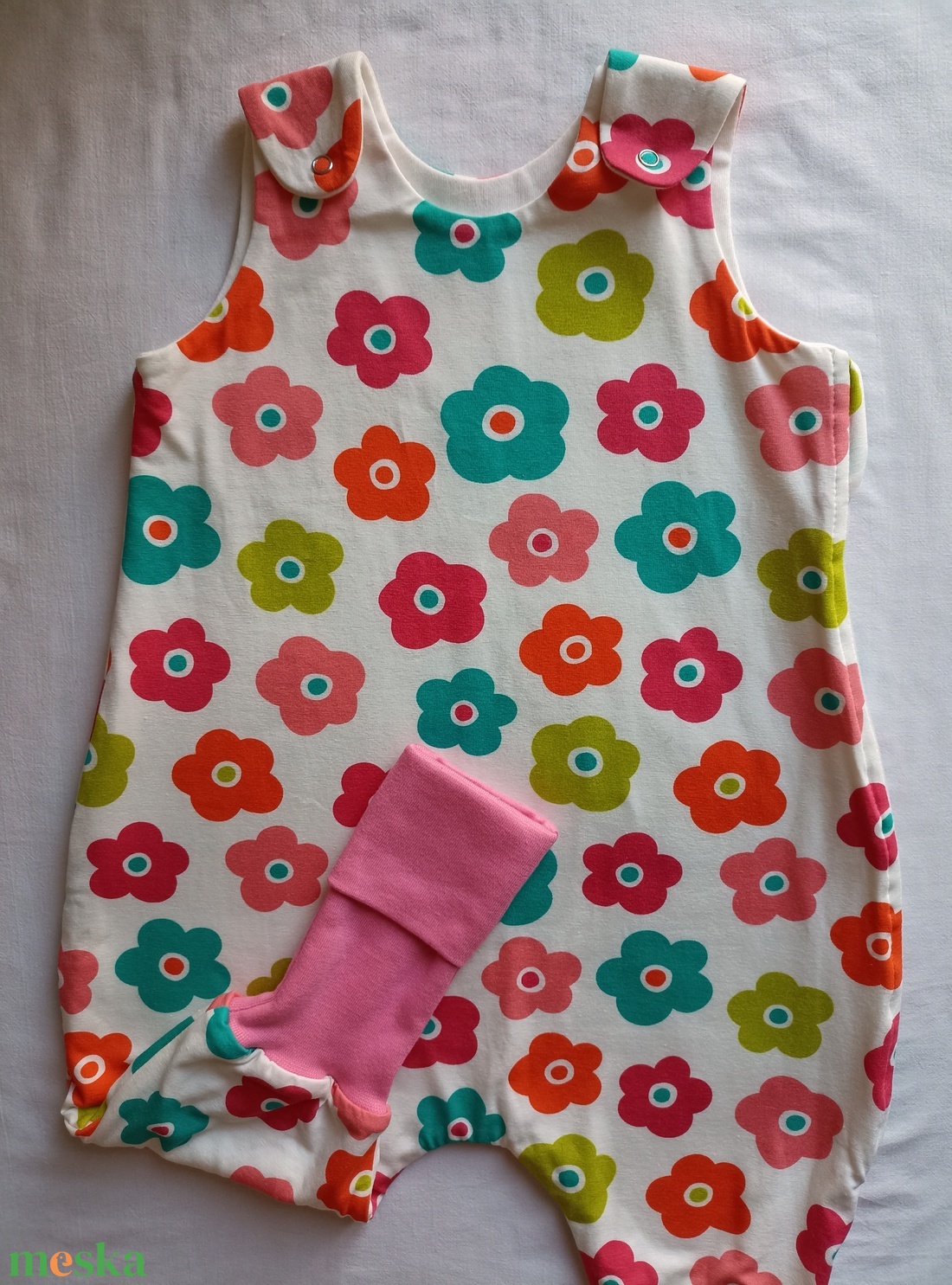 74-80-86-os Tavaszi tipegő hálózsák 22-24 fokba Átmeneti pamut színes virágos - baba - mama - babaruházat - tipegőhálózsák - Meska.hu