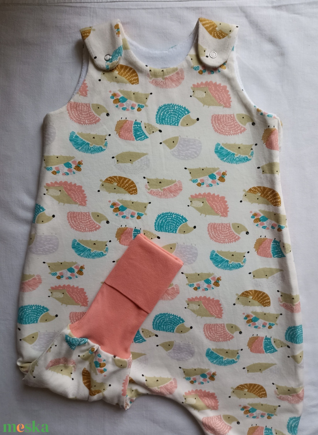 74-80-86-os Tavaszi tipegő hálózsák 21-23 fokba Átmeneti kétrétegű pamut bolyhos béléssel sünis - baba - mama - babaruházat - tipegőhálózsák - Meska.hu