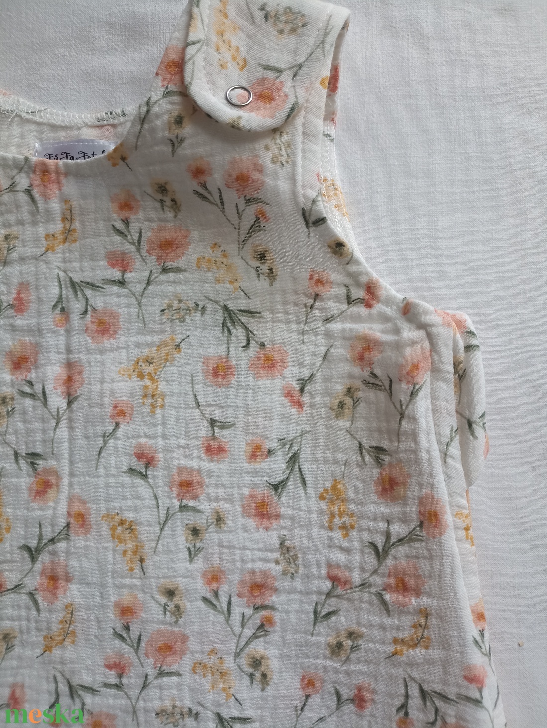 68-74-80-as Nyári muszlin tipegő hálózsák 24-26 fokba duplagéz virágos - baba - mama - babaruházat - tipegőhálózsák - Meska.hu