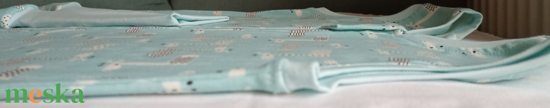 128-134-140-es nyári tipegő hálózsák 24-26 fokba pamut menta zsiráf  - baba - mama - babaruházat - tipegőhálózsák - Meska.hu