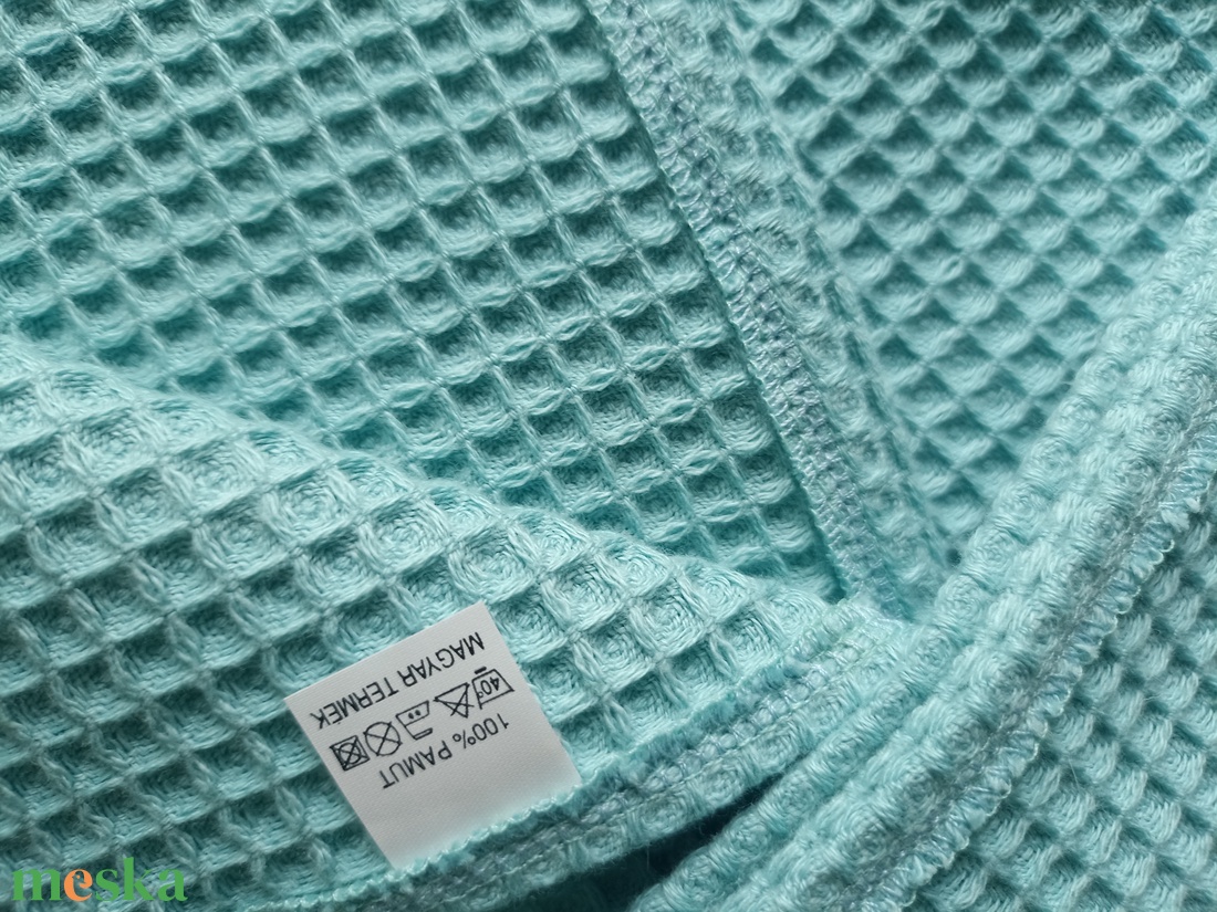 Nyári babaváró csomag waffel babatakaró 75x95 cm és törlőkendő 40x40 cm menta - baba - mama - baba ágynemű - babatakaró, gyerek pléd - Meska.hu
