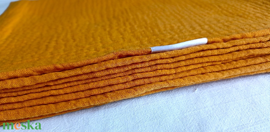 Nyári muszlin kánikula ovistakaró duplagéz gyerektakaró 100x130 cm mustár - baba - mama - baba ágynemű - babatakaró, gyerek pléd - Meska.hu