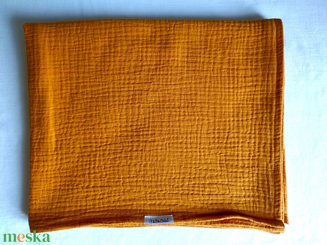 Nyári muszlin kánikula ovistakaró duplagéz gyerektakaró 100x130 cm mustár - baba - mama - baba ágynemű - babatakaró, gyerek pléd - Meska.hu