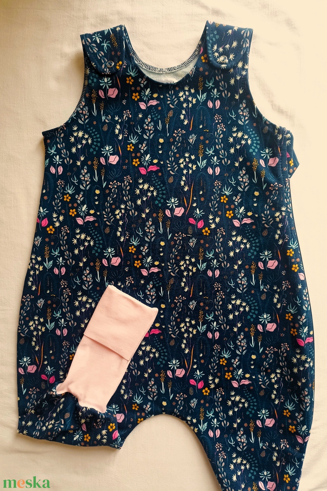 74-80-86 nyári tipegő hálózsák pamut skék virágos - baba - mama - babaruházat - tipegőhálózsák - Meska.hu