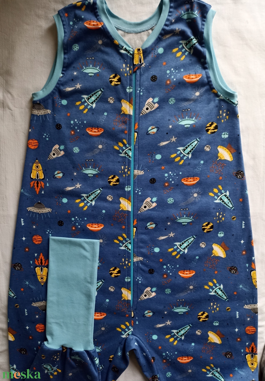 134-140-146-os nyári tipegő hálózsák pamut űrhajós - baba - mama - babaruházat - tipegőhálózsák - Meska.hu
