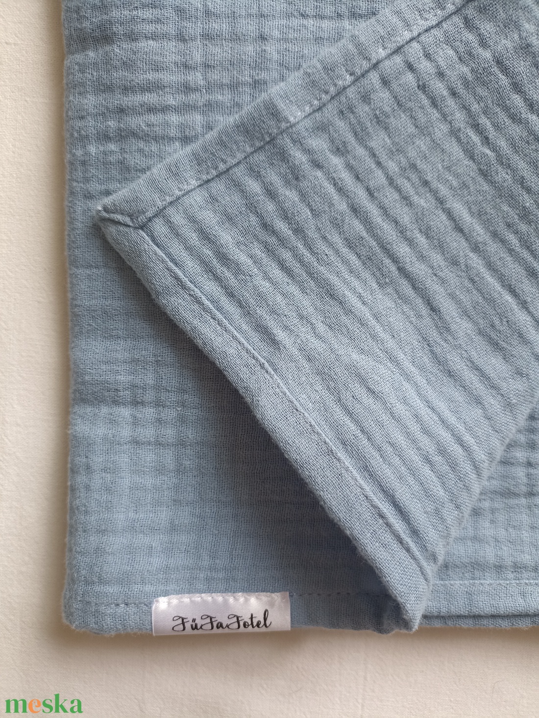 Nyári muszlin babatakaró kánikula duplagéz gyerektakaró 70x90 cm farmerkék - baba - mama - baba ágynemű - babatakaró, gyerek pléd - Meska.hu