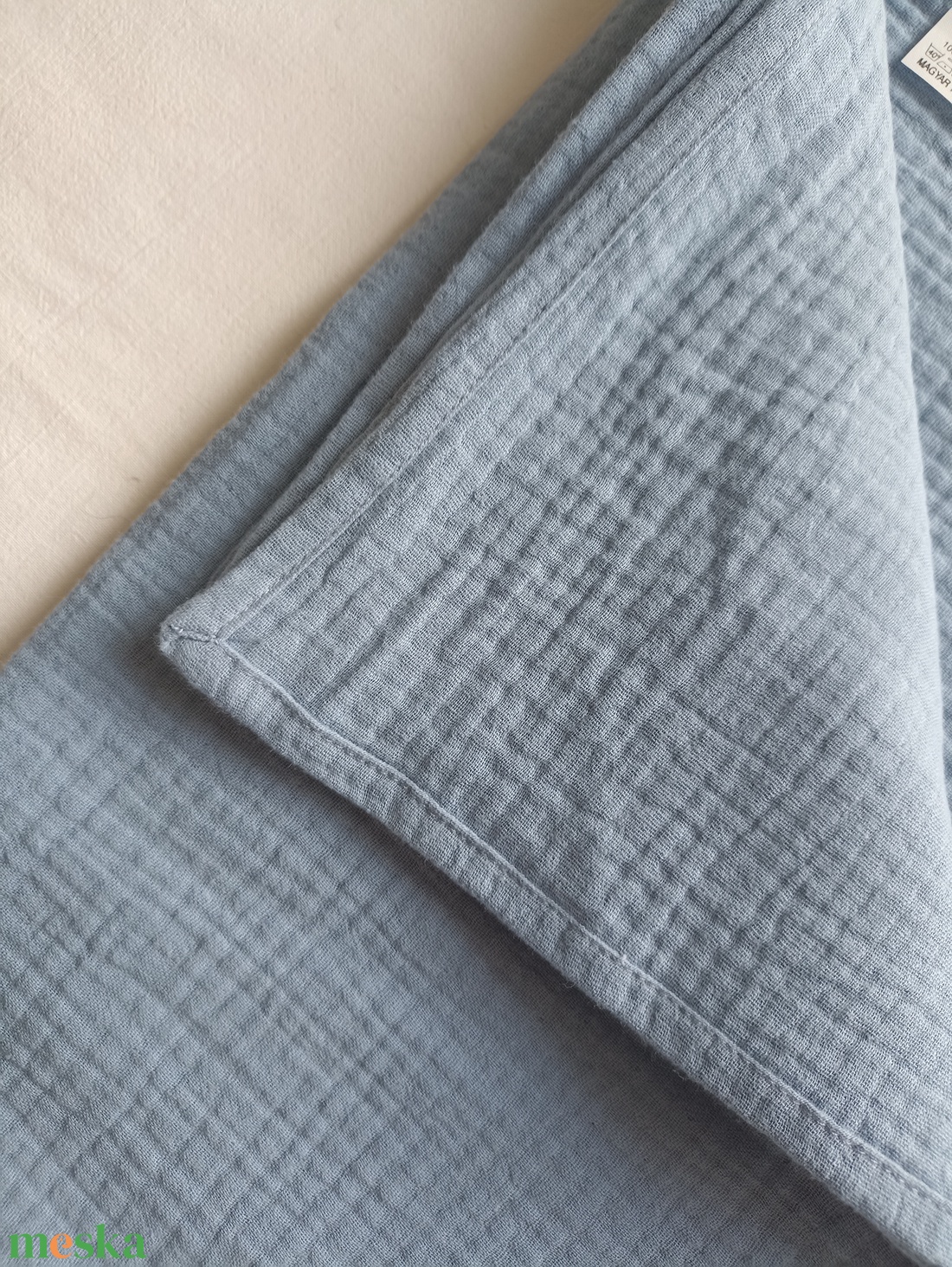 Nyári muszlin babatakaró kánikula duplagéz gyerektakaró 70x90 cm farmerkék - baba - mama - baba ágynemű - babatakaró, gyerek pléd - Meska.hu