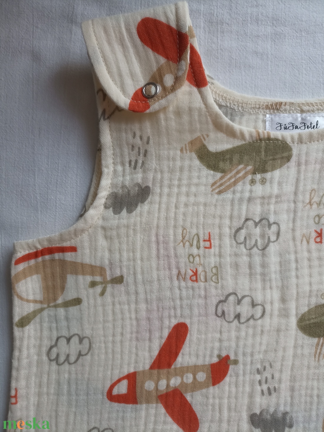 86-92-98-as Nyári muszlin tipegő hálózsák duplagéz repülős - baba - mama - babaruházat - tipegőhálózsák - Meska.hu