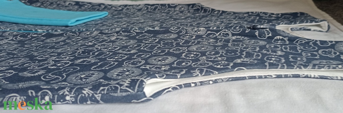 134-140-146-os Tavaszi tipegő hálózsák átmenti pamut sötétkék állatos - baba - mama - babaruházat - tipegőhálózsák - Meska.hu