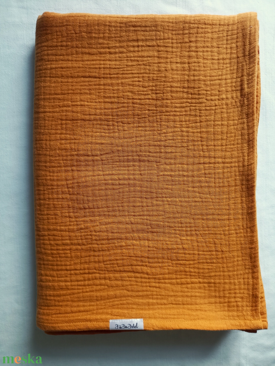 140x190 cm Nyári muszlin felnőtt takaró kánikula duplagéz mustár - otthon & életmód - lakástextil - felnőtt takaró, pléd - Meska.hu