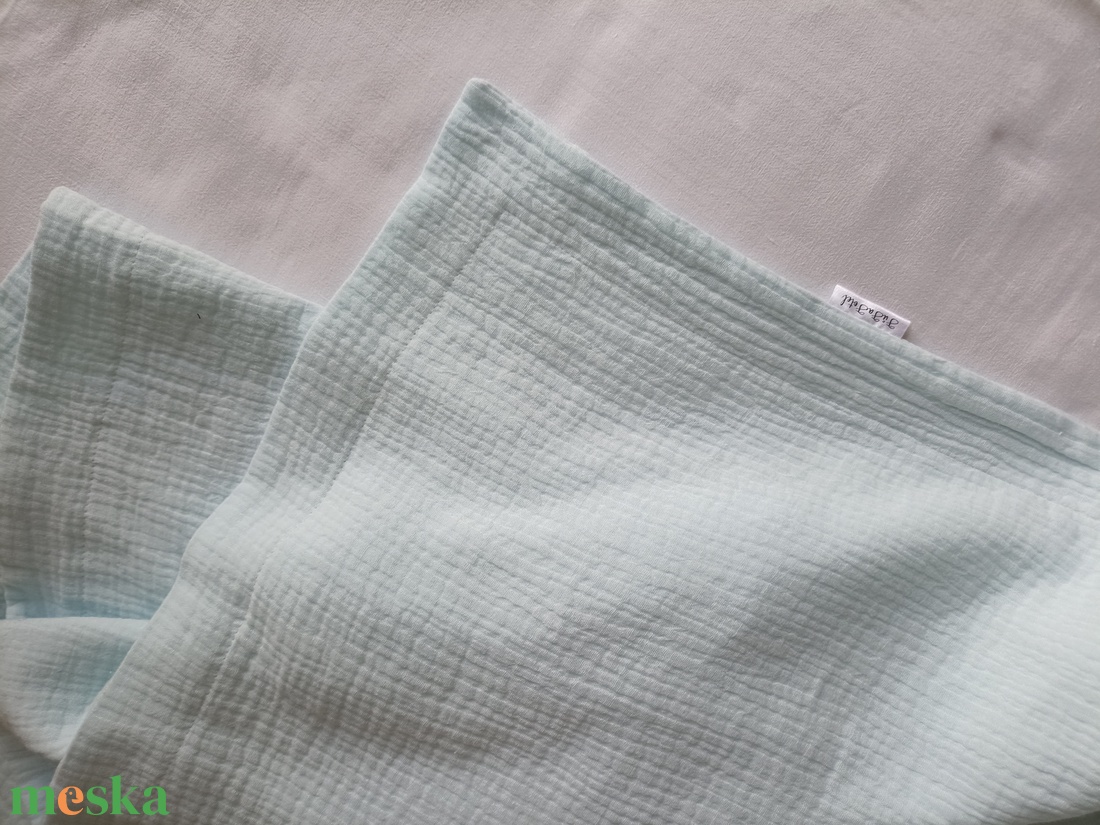 Kétrétegű felnőtt muszlin takaró duplagéznyári vagy meleg szobába 140x200 cm égkék - otthon & életmód - lakástextil - felnőtt takaró, pléd - Meska.hu
