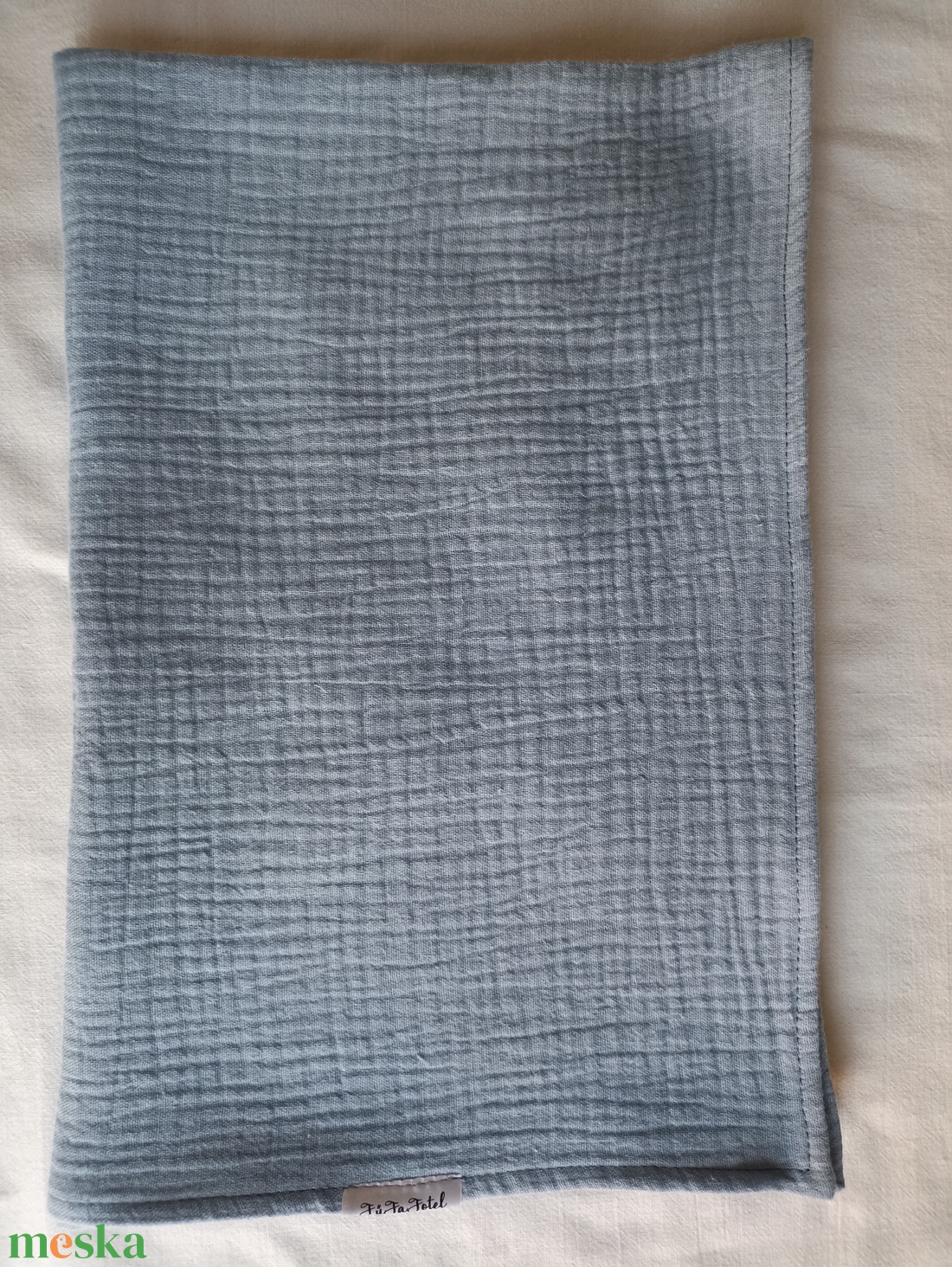 Nyári muszlin kánikula ovistakaró duplagéz gyerektakaró 100x130 cm fakó farmerkék - baba - mama - baba ágynemű - babatakaró, gyerek pléd - Meska.hu