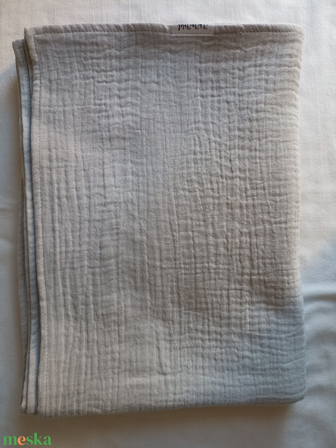 140x200 cm Nyári muszlin felnőtt takaró kánikula duplagéz szürke - otthon & életmód - lakástextil - felnőtt takaró, pléd - Meska.hu