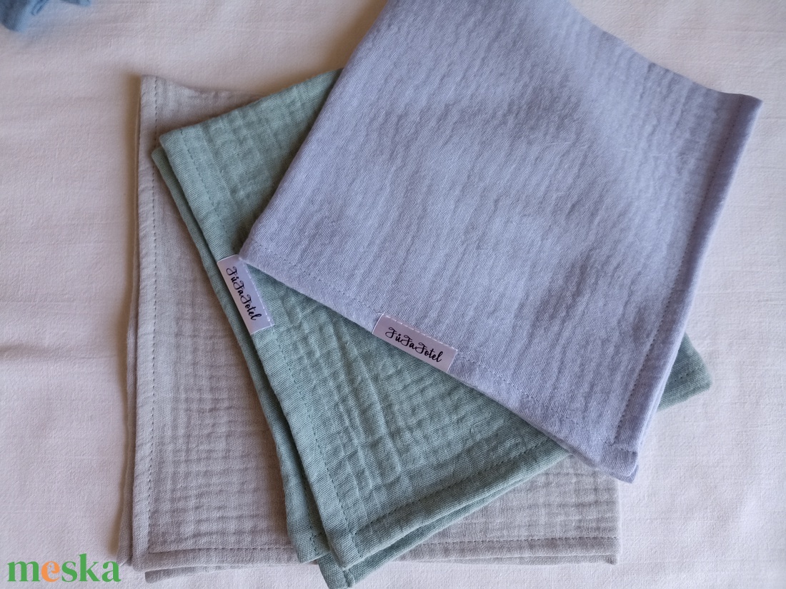 10 db Muszlin babakendő 32x32 cm, rongyi nyunyóka duplagéz kendő - baba - mama - baba játékok - szundikendő, alvóka - Meska.hu