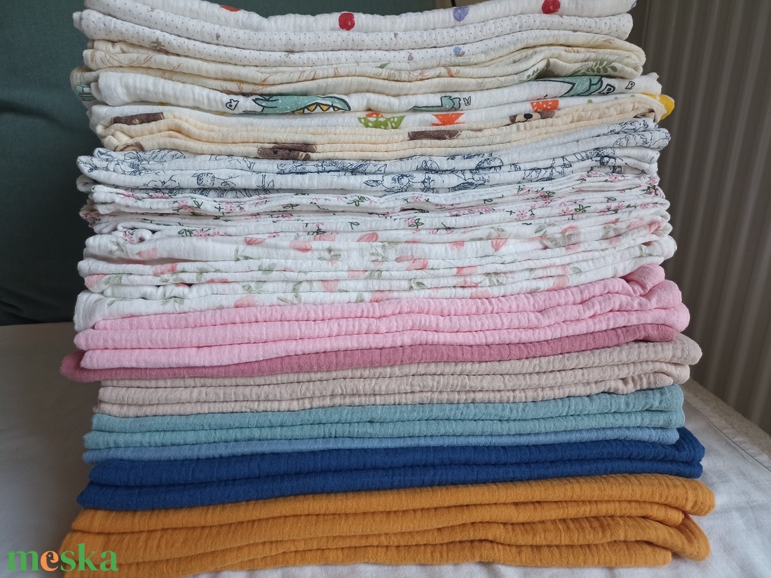 Nyári muszlin kánikula ovistakaró duplagéz gyerektakaró 100x130 cm sötétkék - baba - mama - baba ágynemű - babatakaró, gyerek pléd - Meska.hu