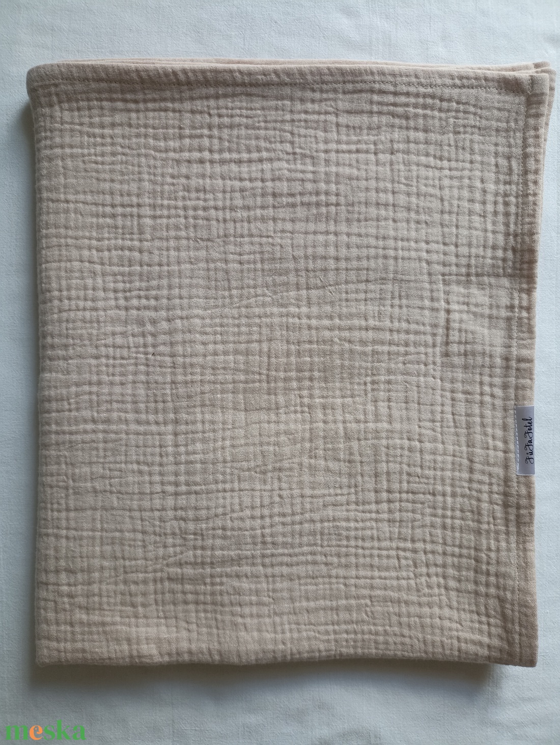 Kétrétegű muszlin ovis géztakaró nyári 100x130 cm drapp bézs - baba - mama - baba ágynemű - babatakaró, gyerek pléd - Meska.hu