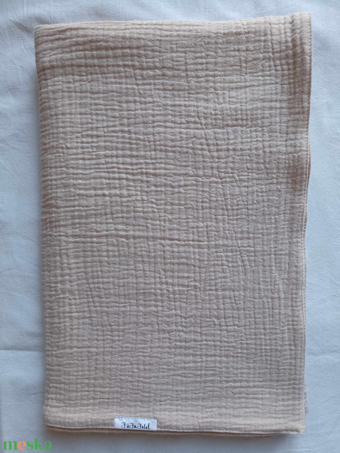 Kétrétegű muszlin babatakaró duplagéz nyári 70x90 cm drapp - baba - mama - baba ágynemű - babatakaró, gyerek pléd - Meska.hu