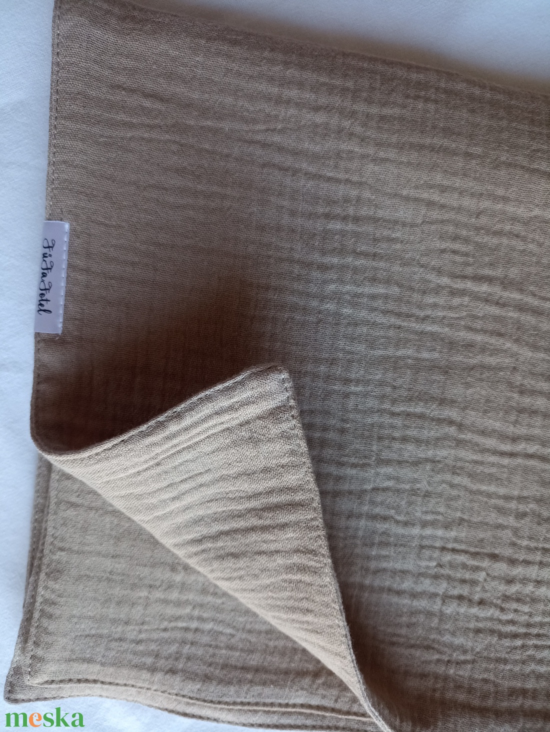 Kétrétegű muszlin babatakaró duplagéz nyári 70x90 cm tejeskávé - baba - mama - baba ágynemű - babatakaró, gyerek pléd - Meska.hu