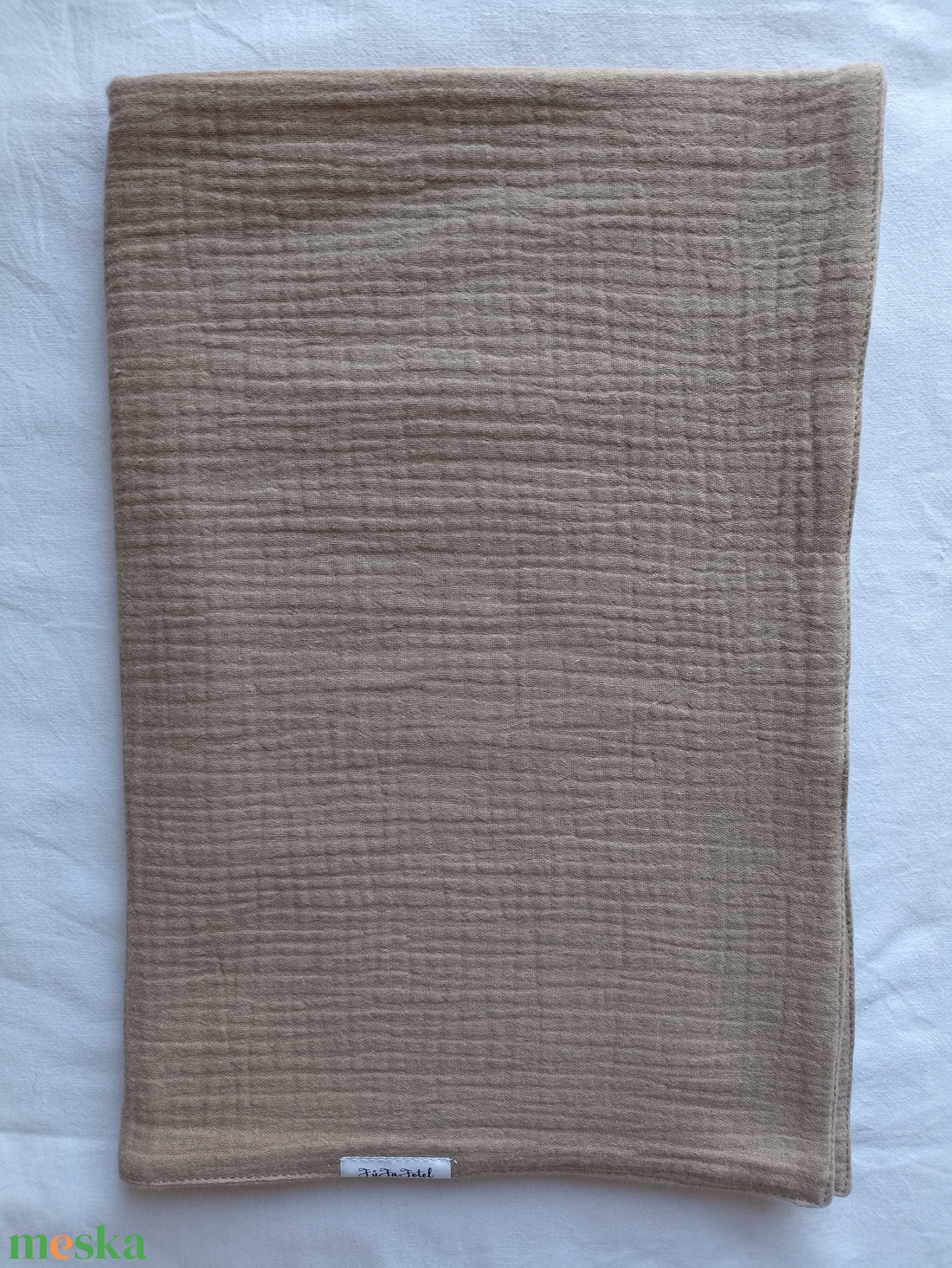 Kétrétegű muszlin babatakaró duplagéz nyári 70x90 cm tejeskávé - baba - mama - baba ágynemű - babatakaró, gyerek pléd - Meska.hu