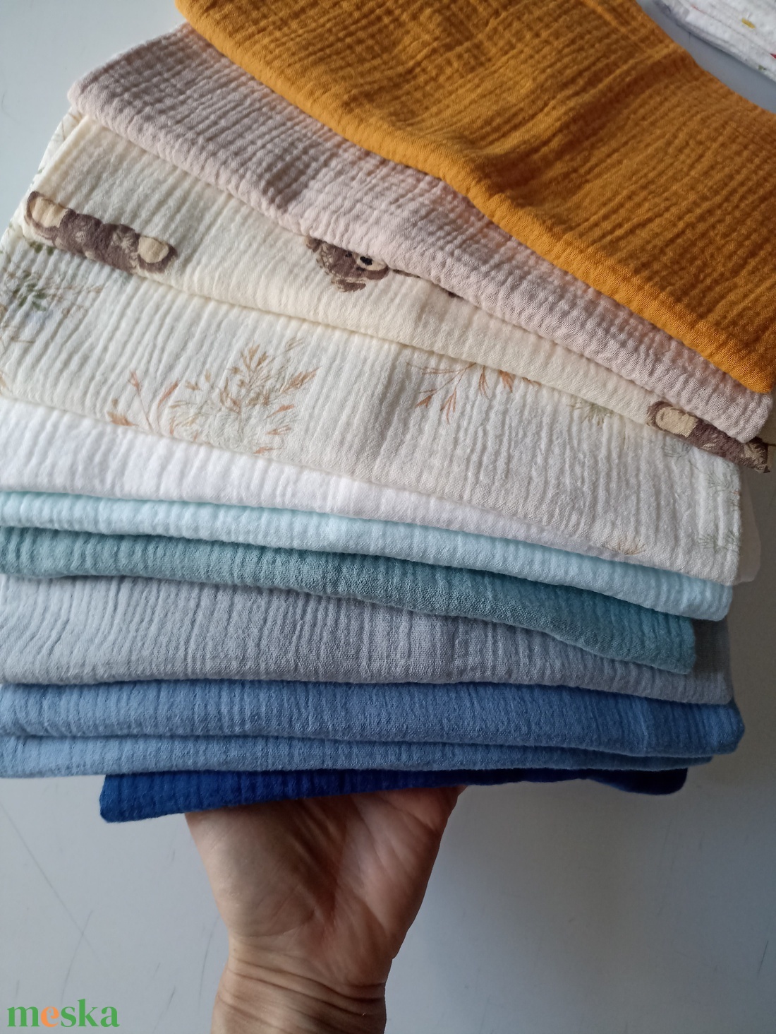 Muszlin párnahuzat IKEA-s 35 x 55 cm-s gyerekpárnához Duplagéz macis kék űrhajós dínós - otthon & életmód - lakástextil - párna & párnahuzat - díszpárnahuzat - Meska.hu