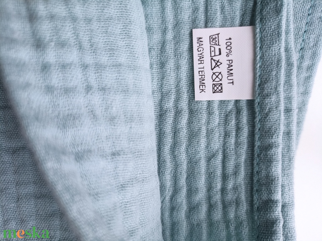 Muszlin gyerekágynemű szett: takaró + párnahuzat oviba duplagéz gyerektakaró 100x130 cm zsálya - játék & sport - ovis felszerelés - ovis ágynemű - Meska.hu