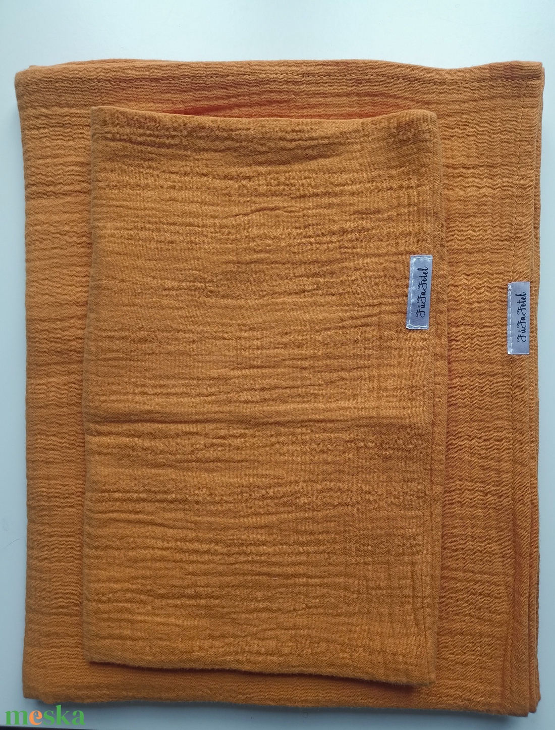 Muszlin gyerekágynemű szett: takaró + párnahuzat oviba duplagéz gyerektakaró 100x130 cm mustár - játék & sport - ovis felszerelés - ovis ágynemű - Meska.hu