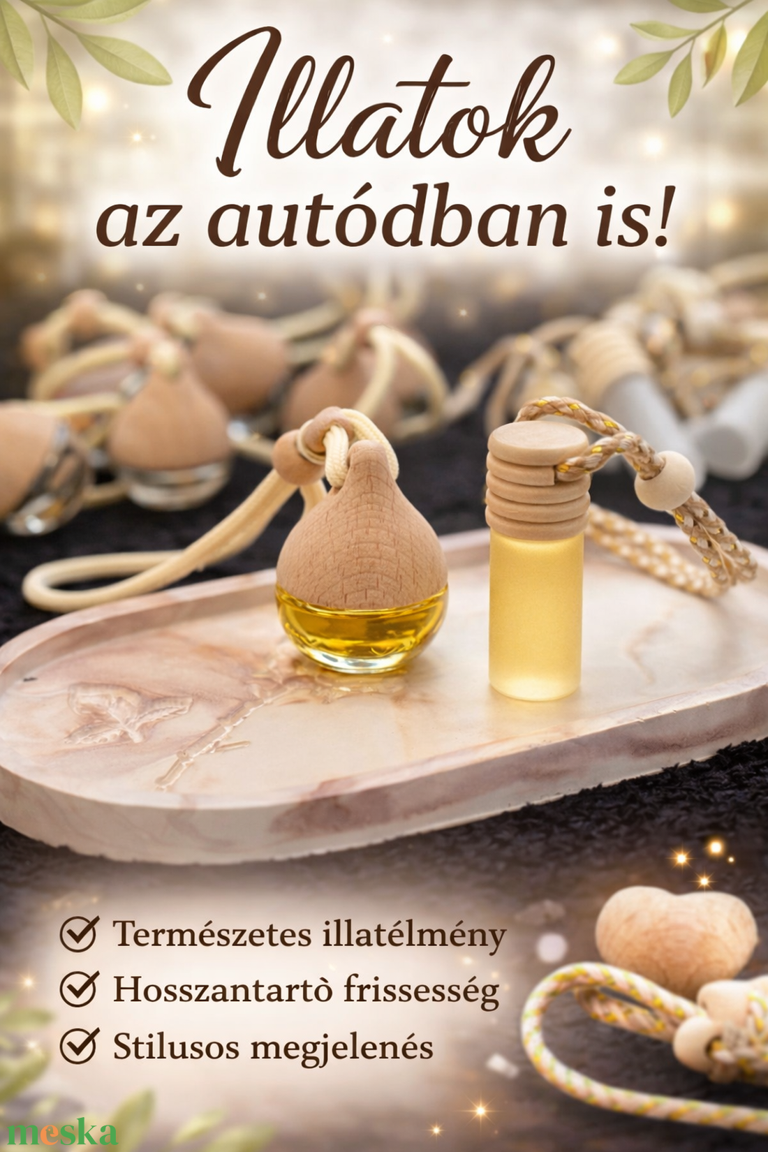 Autóillatosító természetes illatokkal - otthon & életmód - autó - autós illatosító - Meska.hu