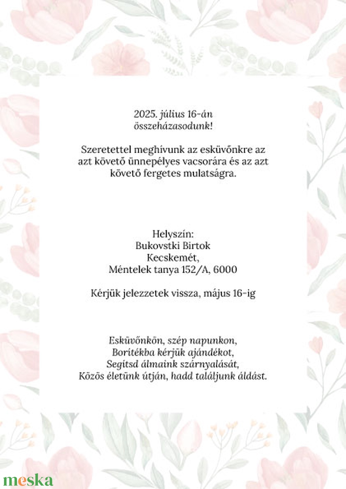 Esküvői meghívó - piros tulipános - esküvő - meghívó & kártya - meghívó - Meska.hu Esküvői meghívó - piros tulipános - esküvő - meghívó & kártya - meghívó - Meska.hu