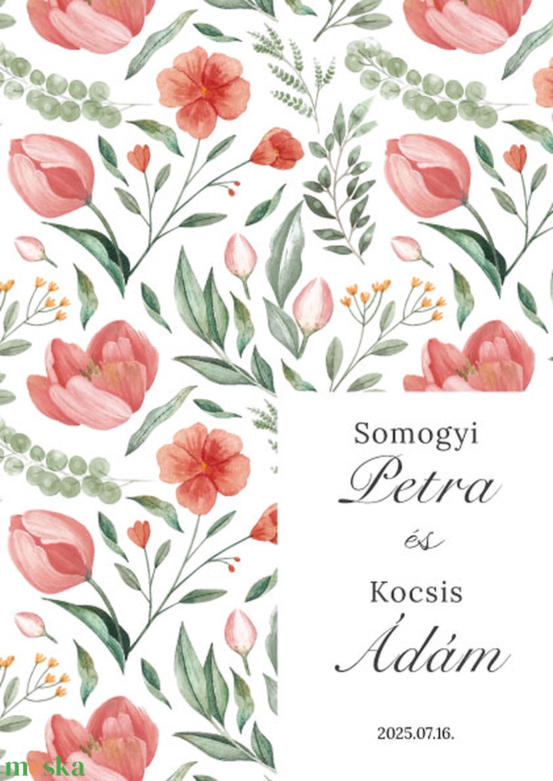 Esküvői meghívó - piros tulipános - esküvő - meghívó & kártya - meghívó - Meska.hu Esküvői meghívó - piros tulipános - esküvő - meghívó & kártya - meghívó - Meska.hu