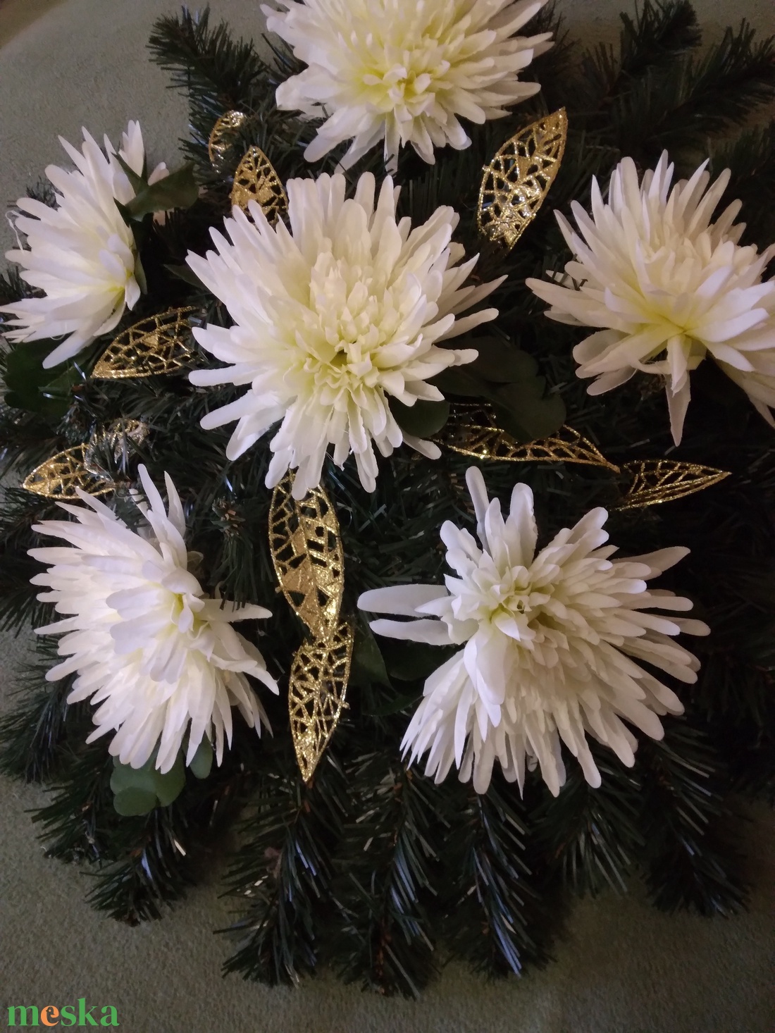 temetői koszorú - otthon & életmód - vallás - temetkezési tárgy - sírkoszorú, kegyeleti koszorú - Meska.hu