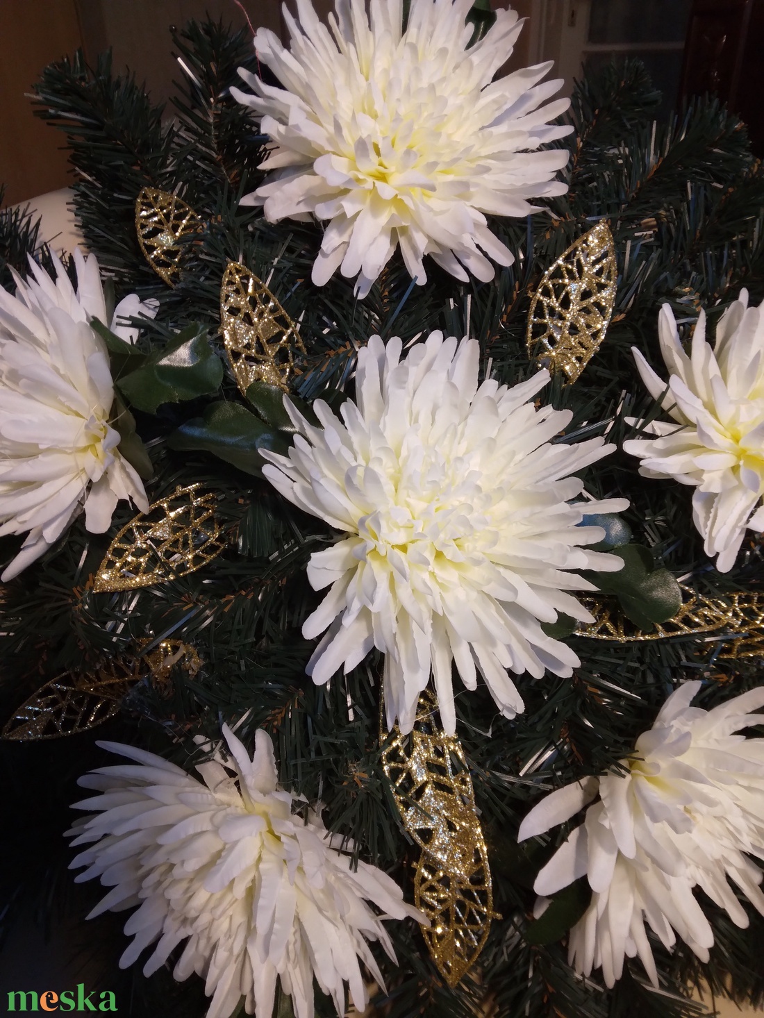 temetői koszorú - otthon & életmód - vallás - temetkezési tárgy - sírkoszorú, kegyeleti koszorú - Meska.hu