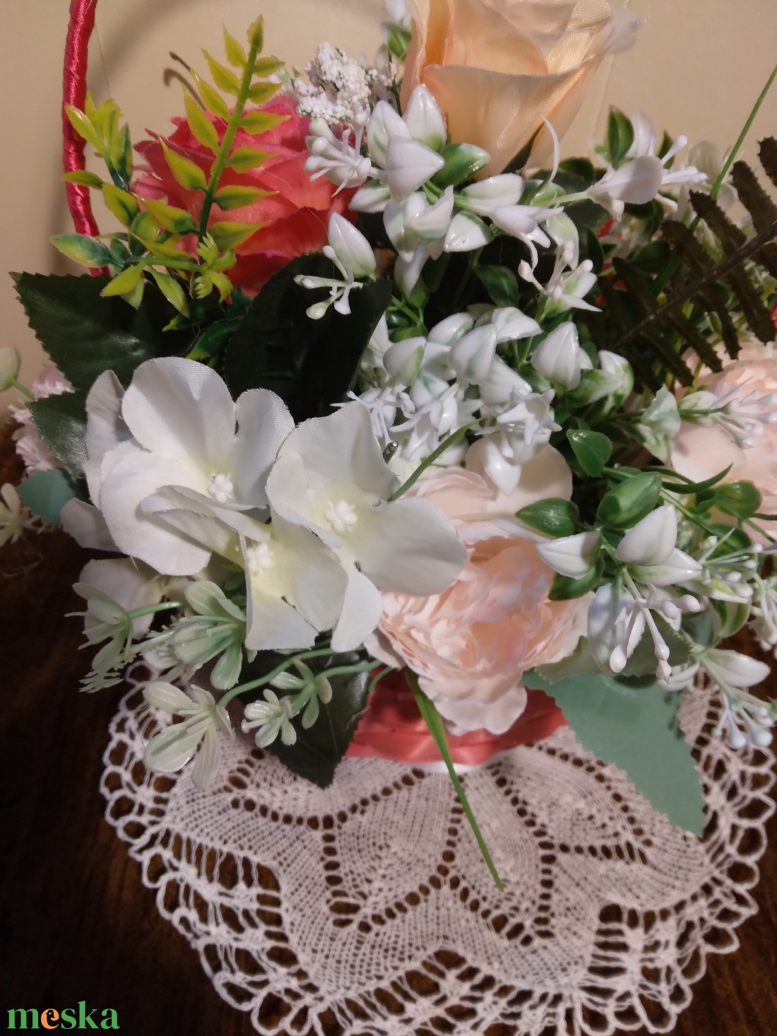 virág kosár - otthon & életmód - virágdekoráció - virágdíszek - asztali virágdísz - Meska.hu