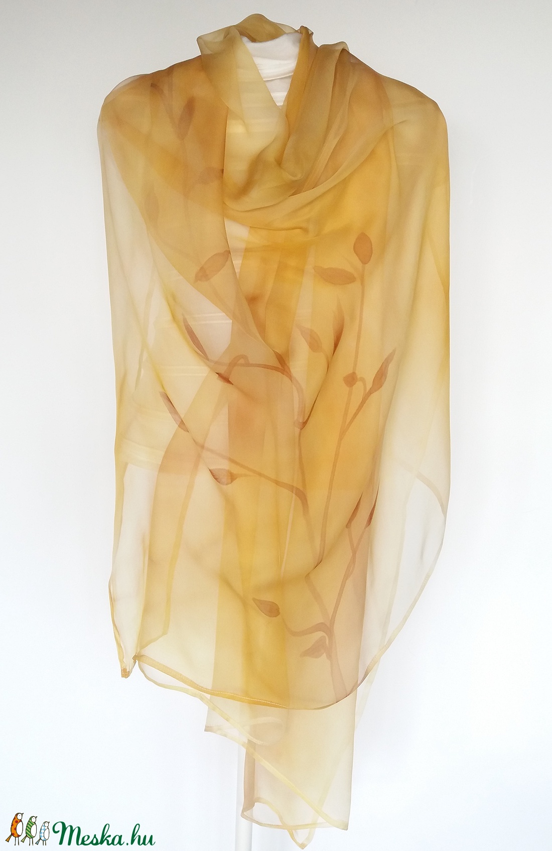 hernyóselyem homok-sárgás-barnás árnyalatú stóla 185x90cm - - Meska.hu hernyóselyem homok-sárgás-barnás árnyalatú stóla 185x90cm - - Meska.hu