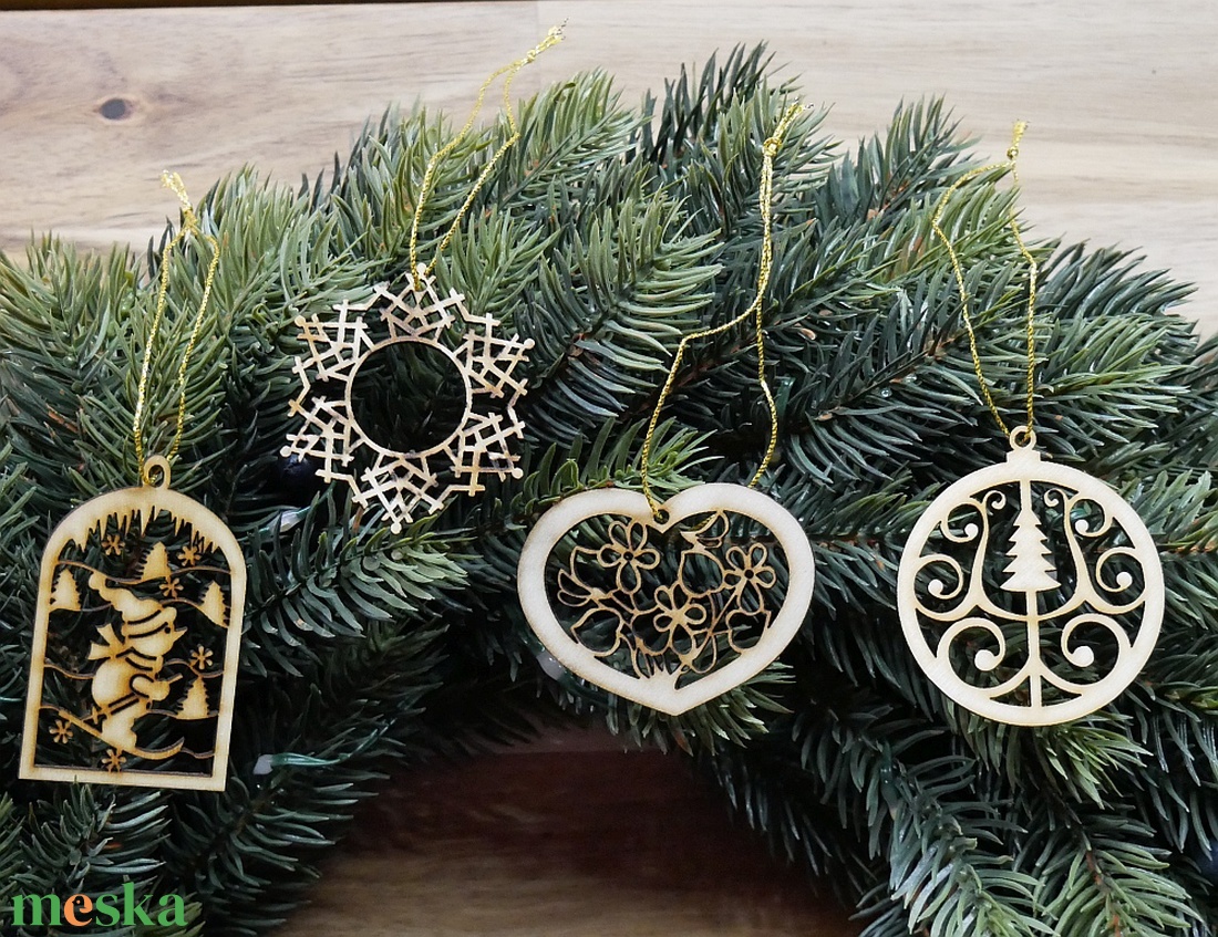 Karácsonyfadísz szett 12.    (4 db natúr fa dísz) - karácsony - karácsonyi lakásdekoráció - karácsonyfadíszek - Meska.hu Karácsonyfadísz szett 12.    (4 db natúr fa dísz) - karácsony - karácsonyi lakásdekoráció - karácsonyfadíszek - Meska.hu