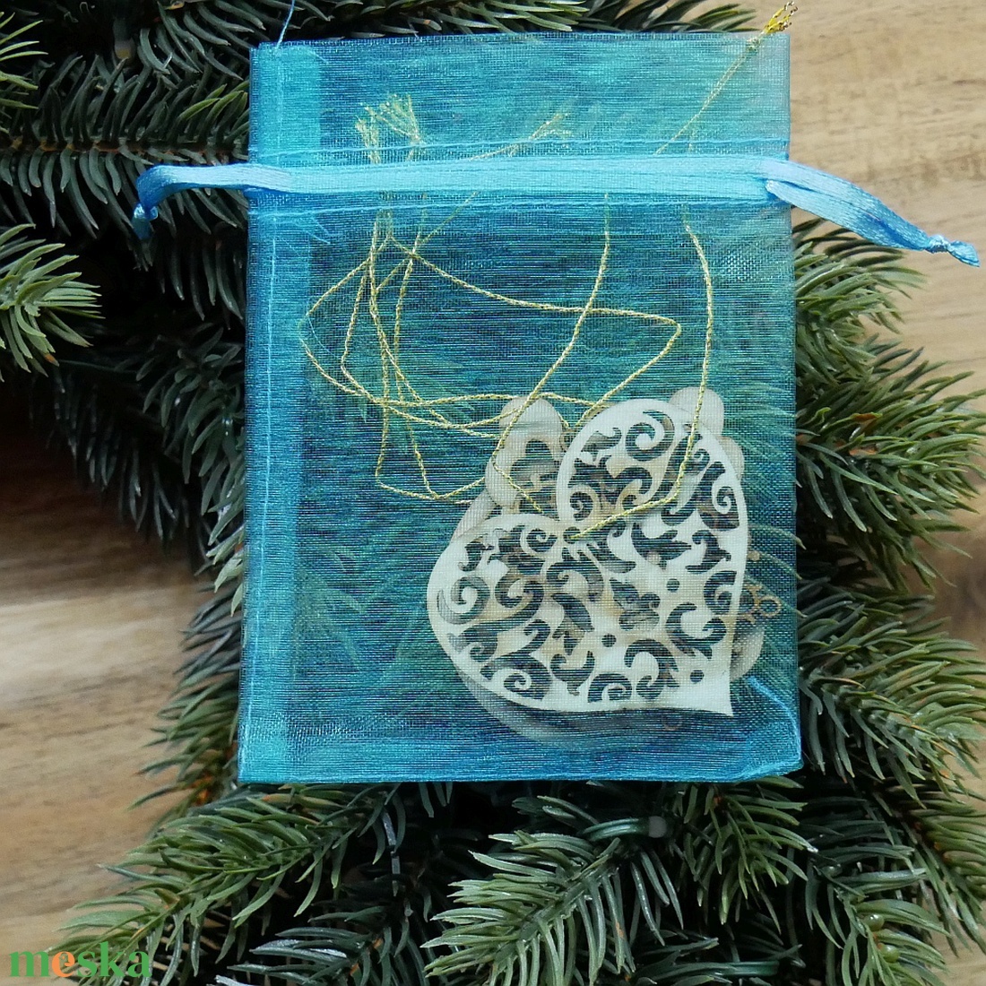 Karácsonyfadísz szett 8.    (4 db natúr fa dísz) - karácsony - karácsonyi lakásdekoráció - karácsonyfadíszek - Meska.hu