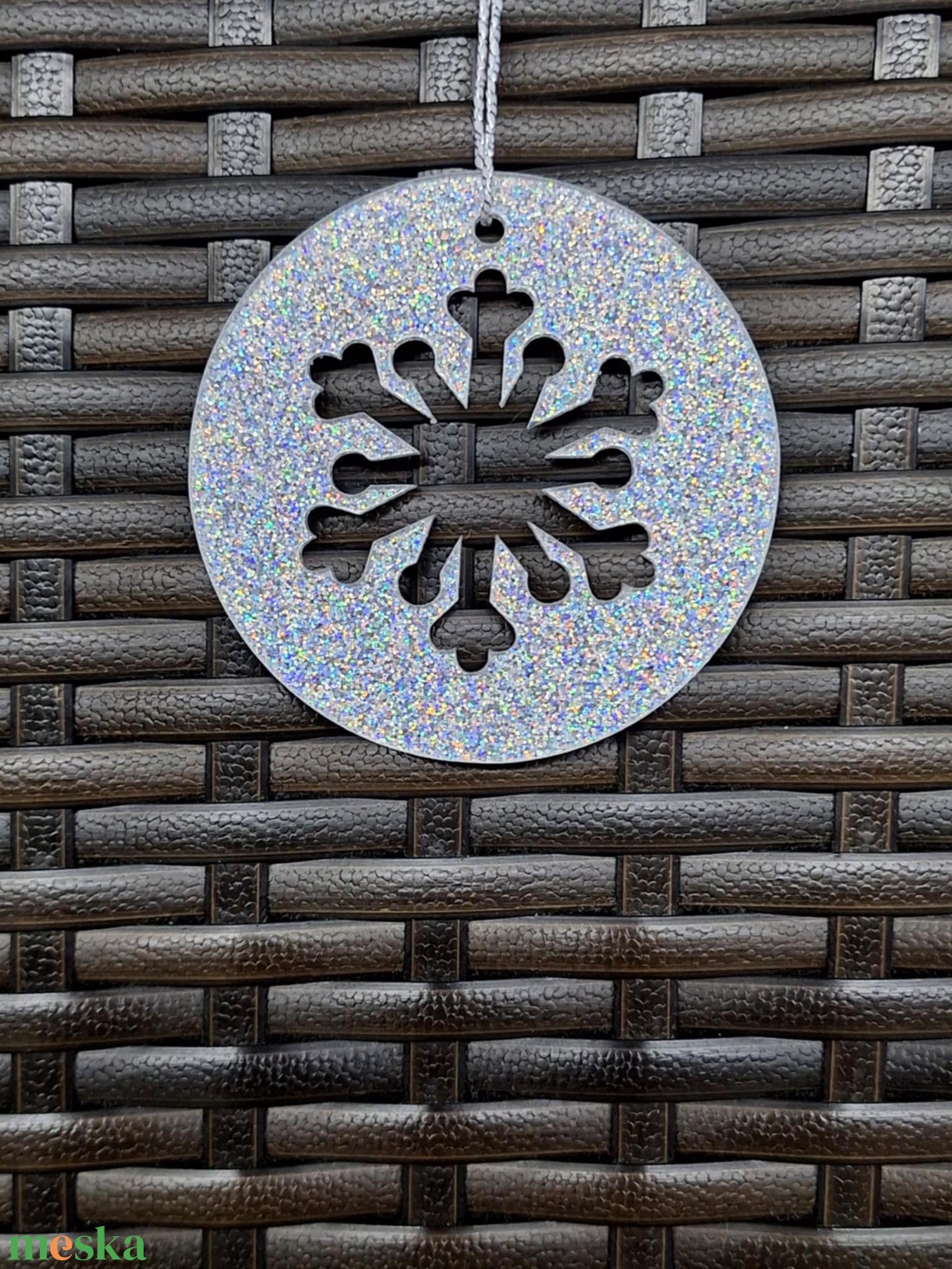 Ezüst színű karácsonyi dísz 2. - karácsony - karácsonyi lakásdekoráció - karácsonyfadíszek - Meska.hu