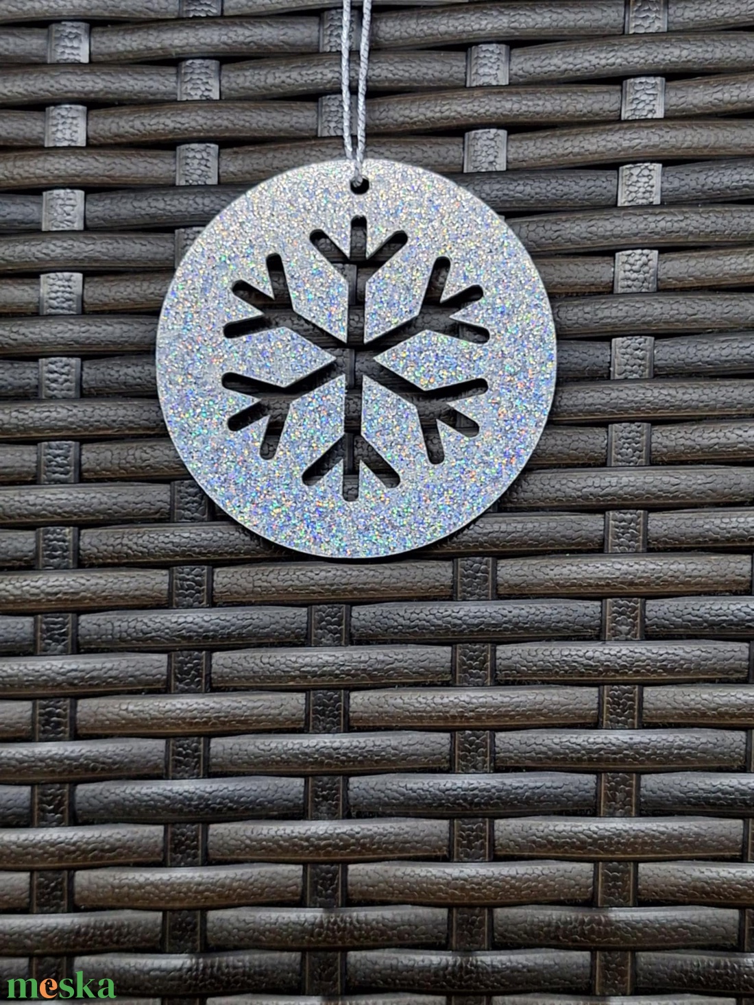 Ezüst színű karácsonyi dísz 3. - karácsony - karácsonyi lakásdekoráció - karácsonyfadíszek - Meska.hu