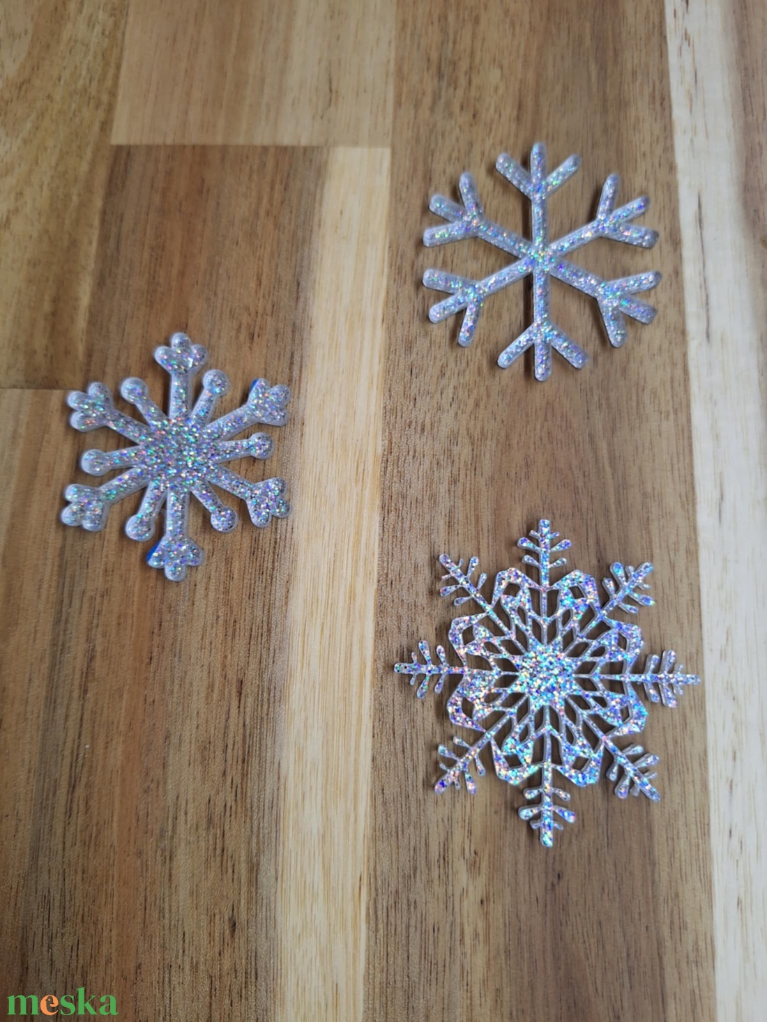 Ezüst színű karácsonyi dísz szett 3.  - karácsony - karácsonyi lakásdekoráció - karácsonyfadíszek - Meska.hu